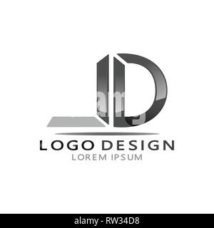 Questo logo mostra la lettera L e D. Questo logo è buona per uso da parte di società o imprese che sono impegnate in graphic design. Illustrazione Vettoriale
