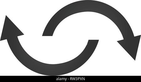 La filatura, frecce di rotazione. Vettore di piatto icona web o segno su sfondo grigio. tendenza moderna concept design di stile simbolo illustrazione isolato su bianco Illustrazione Vettoriale