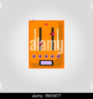 Semplice piatto dj giradischi illustrazione, la scala di grigi su sfondo bianco. Illustrazione Vettoriale