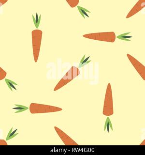 Le carote in stile cartoon isolato illustrazione vettoriale. Modello senza cuciture 10 eps Illustrazione Vettoriale