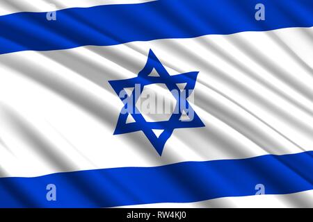 Sventola bandiera di Israele. Illustrazione Vettoriale Illustrazione Vettoriale