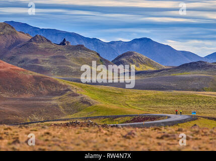 Leirhnukur primavera calda area, area geotermica, Islanda Foto Stock