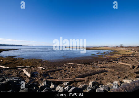 Spiaggia di Mud Bay Park a Surrey, British Columbia, Canada Foto Stock