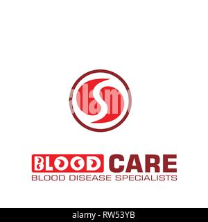 Abstract sangue vettore logo design, cura di sangue logo, icone vettoriali. Illustrazione Vettoriale