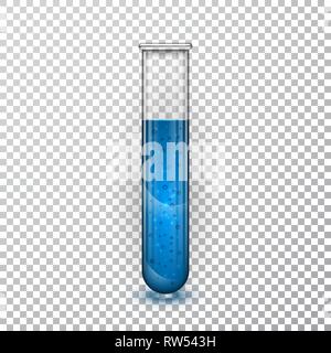 Provette, laboratorio chimico pallone trasparente con liquido. Illustrazione Vettoriale. Illustrazione Vettoriale