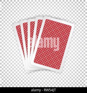 Cinque chiuse le carte da gioco - Carte da gioco illustrazione vettoriale. Illustrazione Vettoriale