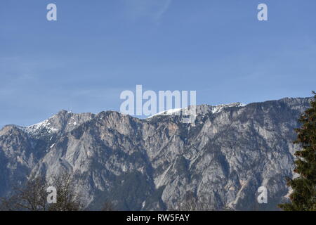 Villacher Alpe, Dobratsch, Kärnten, inverno, Alpen, Gebirgsstock, Jahreszeit, Schnee Fels, Mittente Sendemast, Senden, Radio, Rundfunk Fernsehen, Foto Stock