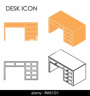 Icona scrivania Illustrazione Vettoriale