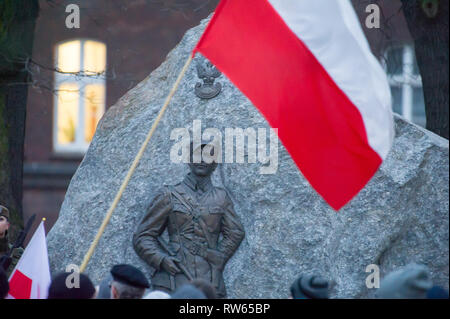 Giornata nazionale del ricordo dei soldati maledetto in Gdansk, Polonia. 1 marzo 2019 © Wojciech Strozyk / Alamy Stock Photo Foto Stock