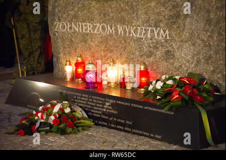 Giornata nazionale del ricordo dei soldati maledetto in Gdansk, Polonia. 1 marzo 2019 © Wojciech Strozyk / Alamy Stock Photo Foto Stock