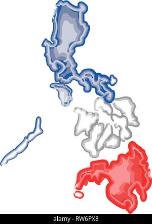 Mappa acquerello delle Filippine Illustrazione Vettoriale