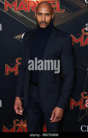 HOLLYWOOD, Los Angeles, CA, Stati Uniti d'America - MARZO 04: Attore Henry Simmons arriva alla Premiere mondiale di Marvel Studios 'Captain Marvel" tenutasi presso l'El Capitan theater il 4 marzo 2019 a Hollywood e Los Angeles, California, Stati Uniti. (Foto di Xavier COLLIN/Image Press Agency) Foto Stock