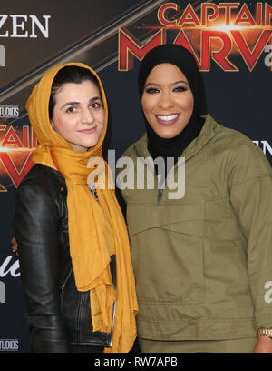 LOS ANGELES, CA - Marzo 4: Ibtihaj Muhammad, alla premiere mondiale di Marvel Studios' Capitano Marvel al El Capitan Theatre di Los Angeles, la California il 4 marzo 2019. Credito: Faye Sadou/MediaPunch Foto Stock