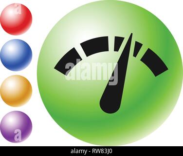 Icona con calibro, metro per la calibrazione, indicazione, temi di livello Illustrazione Vettoriale