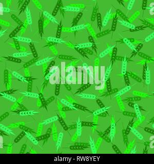 Grano verde Seamless Pattern. Naturale dei picchi di cereali Illustrazione Vettoriale
