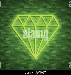 Icona a forma di diamante in neon stile. Illustrazione Vettoriale Illustrazione Vettoriale