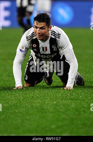 Napoli, Italia, 03 marzo 2019 - Juventus' avanti portoghese Cristiano Ronaldo durante il campionato italiano di una partita di calcio SSC Napoli vs Juventus FC a Foto Stock