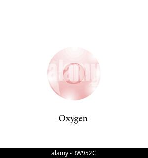 Molecola di ossigeno. Elemento chimico della tavola periodica Illustrazione Vettoriale