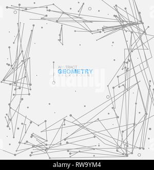 Moderno e minimalistico astratta geometrica sfondo costituito da linee e cerchi Illustrazione Vettoriale