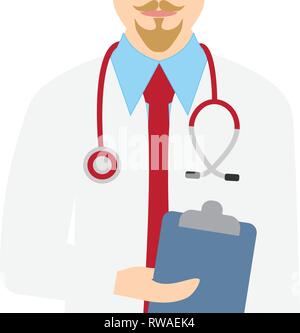 Medico di sesso maschile. Illustrazione vettoriale di un medico Illustrazione Vettoriale