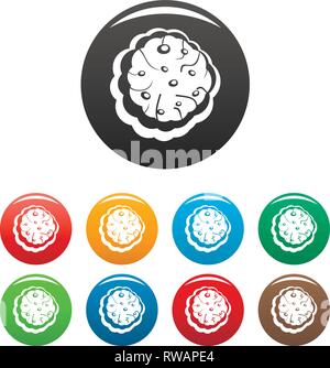 Una gustosa crema di set di icone 9 vettore di colore isolato su bianco per qualsiasi design Illustrazione Vettoriale