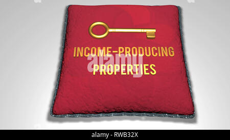 Generatrici di reddito concetto proprietà 3D render illustrazione Foto Stock