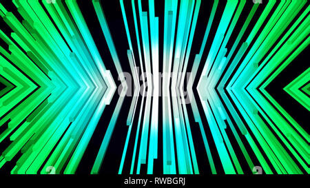 Linea futuristica background in neon verde e blu Foto Stock