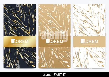 Barra di cioccolato set di imballaggio. Alla moda di lusso branding del prodotto modello con schema di etichetta per il confezionamento. Pacchetto Oro con marmo sfondo texture Illustrazione Vettoriale