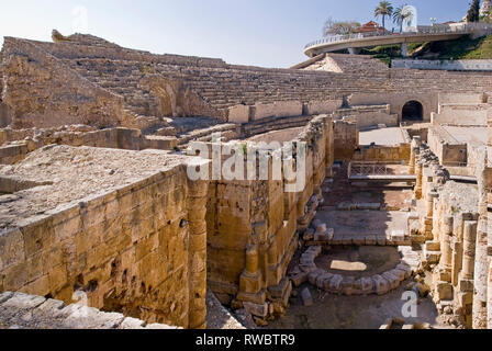 La città spagnola di Tarragona: parte dell'ANFITEATRO ROMANO Foto Stock