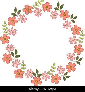 Carino ghirlanda di fiori corona Illustrazione Vettoriale