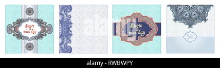 Floreale insolito modello ornamentale con posto per il testo Illustrazione Vettoriale