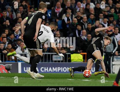 Madrid, Spagna. 05 Mar, 2019. Partita di calcio tra il Real Madrid CF vs Ajax, della Champions League 2018/2019, tenutasi a Santiago Bernabeu Stadium in Madrid. (Foto: Jose Cuesta/261/Cordon Premere). Cordon Premere Credito: CORDON PREMERE/Alamy Live News Foto Stock