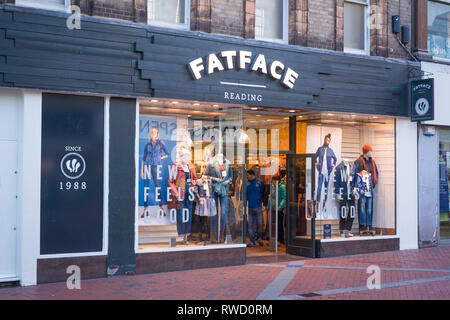 Il Fatface negozio di abbigliamento in Broad Street, Reading, Berkshire. Foto Stock