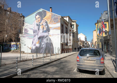Sofia, Bulgaria - Marzo 04, 2019: Vista di Bacho Kiro Street a Sofia, Bulgaria. Foto scattata su: Marzo 04th, 2019 Foto Stock