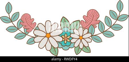 Carino ghirlanda di fiori corona Illustrazione Vettoriale