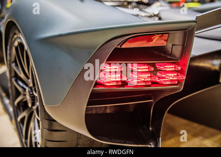 Aston Martin Valkyrie è stato presentato in occasione della 2019 Geneva International Motor Show Martedì, 5 marzo 2019. (CTK foto/Rene Fluger) Foto Stock