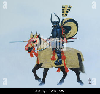 Illustrazione dei Samurai Foto Stock