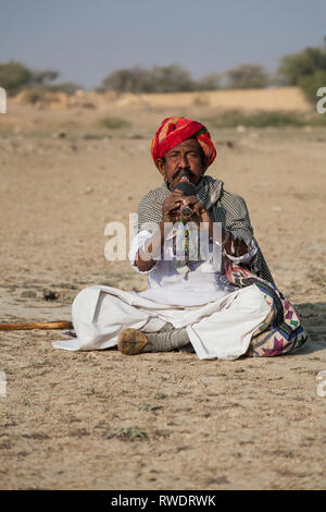 Ritratto di un uomo, Jaisalmer, Rajasthan, India, Asia Foto Stock