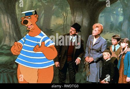 TOMLINSON,LANSBURY,SNART,WEIGHILL,ÒCALLAGHAN, BEDKNOBS E BROOMSTICKS, 1971 Foto Stock