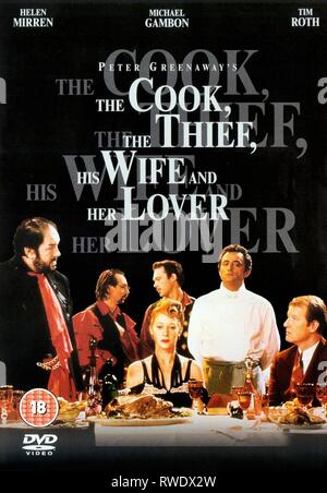 MICHAEL GAMBON, RON COOK, EWAN STEWART, Helen Mirren, Richard Böhringer,ALAN HOWARD poster del filmato, il Cuoco il ladro sua moglie e la sua amante, 1989 Foto Stock