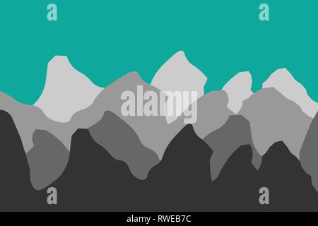 Vettore di montagne silhouette - Modificabile illustrazione stratificata - illustrazione vettoriale Illustrazione Vettoriale