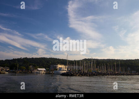 Tramonto sul Lago Seneca, New York Foto Stock