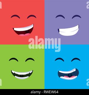 April Fools Day sorrisi poster illustrazione vettoriale design Illustrazione Vettoriale