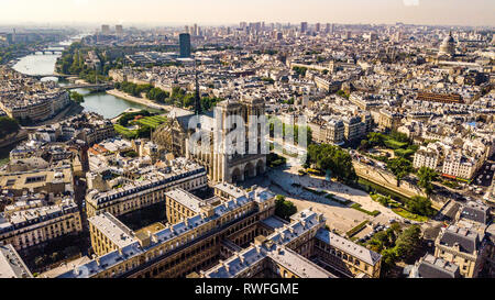 Cathédrale Notre Dame de Paris, o la Cattedrale di Notre Dame, Paris, Francia Foto Stock