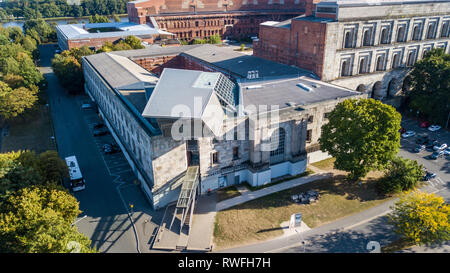 Sala congressi o Kongresshalle e centro di documentazione, il partito nazista rally motivi o Reichsparteitagsgelände, Norimberga, Germania Foto Stock