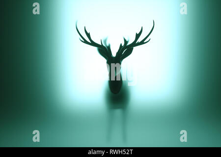 Deer guarda con backlightning art design 3D illustrazione Foto Stock