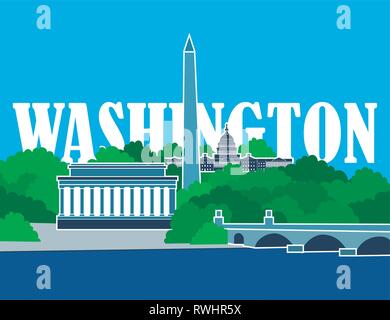 Washington DC Illustrazione Vettoriale