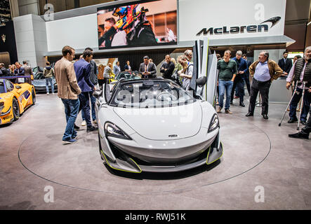 McLaren MSO è stato presentato durante il 2019 Geneva International Motor Show Mercoledì, 6 marzo 2019. (CTK foto/Josef Horazny) Foto Stock