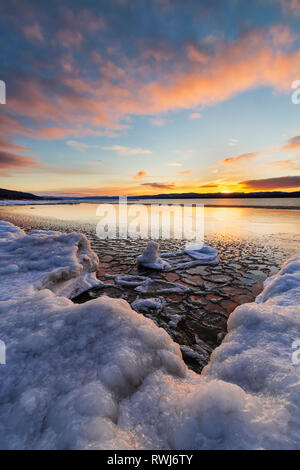 Tramonto sulle colline della Valle di Humber, Deer Lake, Terranova e Labrador Foto Stock