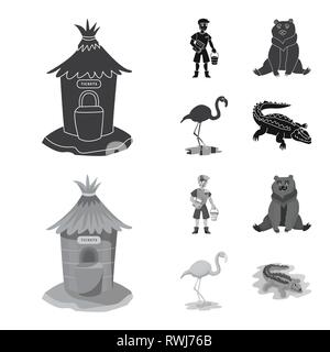 Finestra,zookeeper,bear,flamingo,coccodrillo,contatore,l'uomo,marrone,rosa,alligator,servizio,lavoratore,carino,AFRICA,ticket,keeper,sonno,divertente,booth,benna,russia,bird,jungle,Office,arnese,grandi,sud,verde,BOX,vestiti,natura,divertente,fauna,entertainment,zoo,parco,safari,animale,forest,flora,impostare,vettore,icona,immagine,isolato,raccolta,design,l'elemento,graphic,segno vettori vettore , Illustrazione Vettoriale